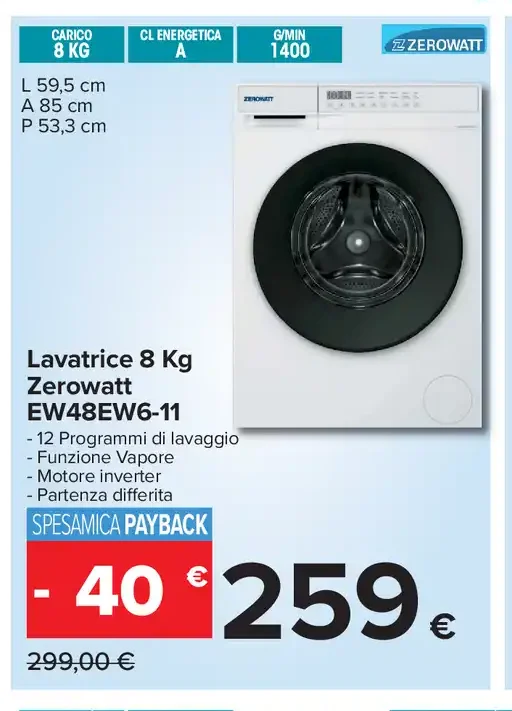 Lavatrice 8 Kg Zerowatt EW48EW6-11