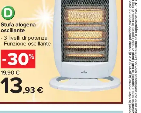 Stufa alogena oscillante