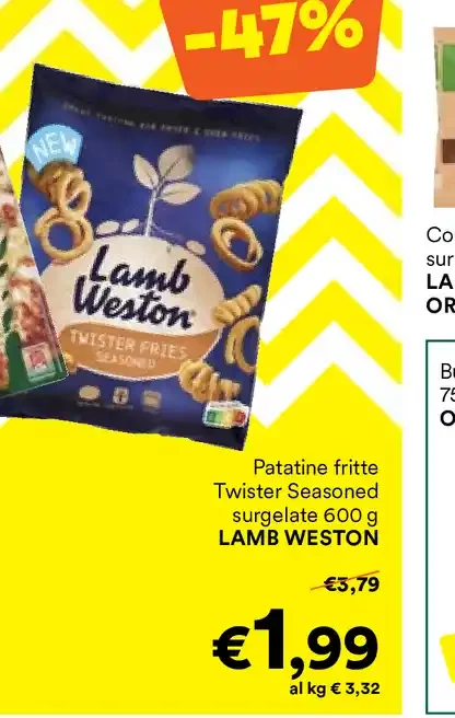 Patatine fritte Twister Seasoned surgelate
