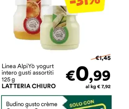 Linea AlpiYò yogurt intero gusti assortiti