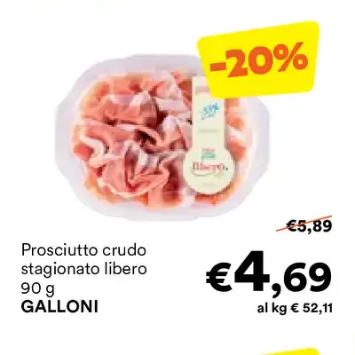Prosciutto crudo stagionato libero