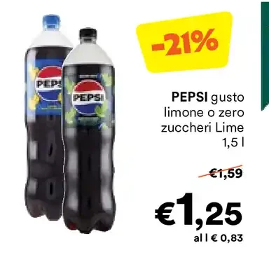 Pepsi gusto limone o zero zuccheri