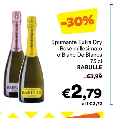 Spumante Extra Dry Rosé o Blanc de Blancs