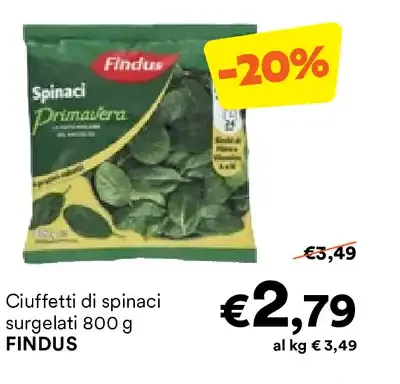 Ciuffetti di spinaci surgelati