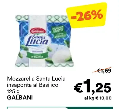 Mozzarella insaporita al Basilico