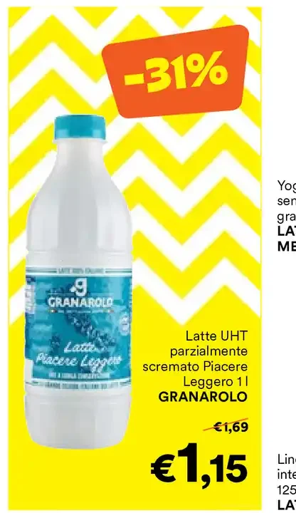 Latte UHT parzialmente scremato Piacere Leggero