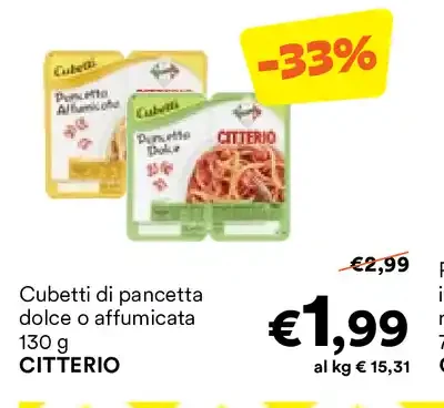 Cubetti di pancetta dolce o affumicata