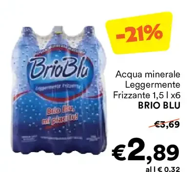 Acqua minerale leggermente frizzante Brio Blu