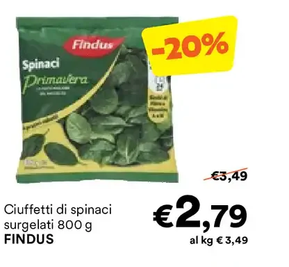 Ciuffetti di spinaci surgelati