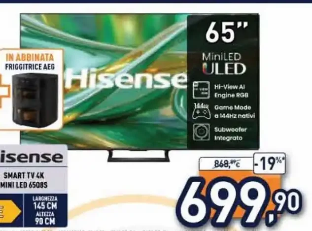 TV Hisense 65 pollici MiniLED ULED