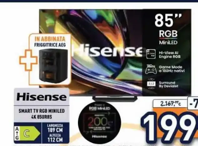 TV Hisense 85 pollici RGB MiniLED