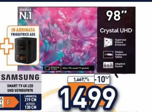 TV Samsung 98 pollici Crystal UHD