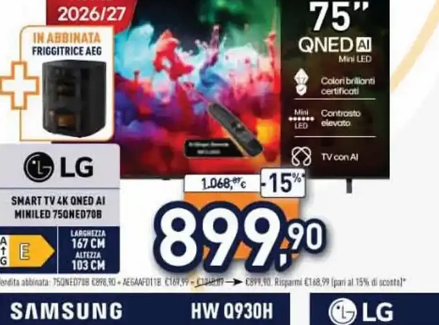 TV LG 75 pollici QNED