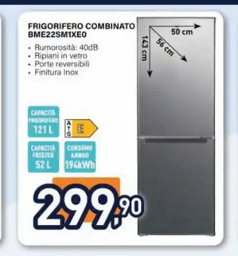 Frigorifero combinato Electrol ine BME22SMXEQ