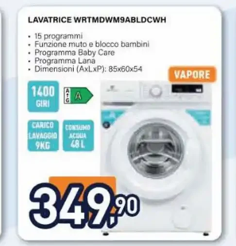 Lavatrice Electrol ine WRTMDWM9ABLDCWH
