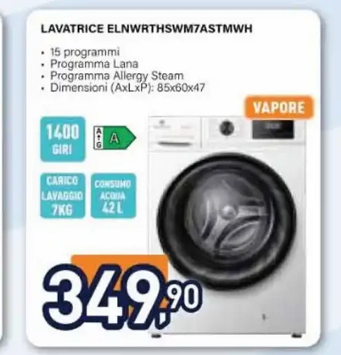 Lavatrice Electrol ine ELNWRTHSWM7ASTMWH