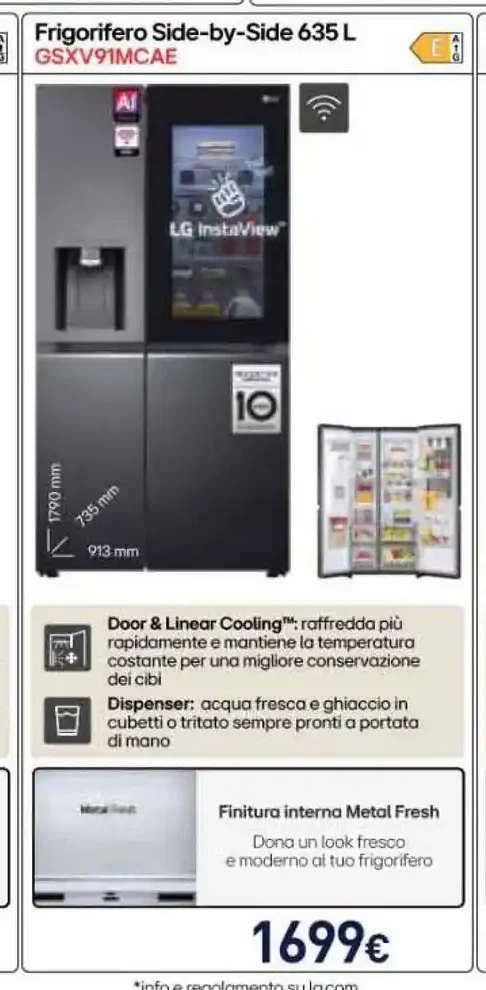 Frigorifero LG Side-by-Side 635 L GSXV91MCAE