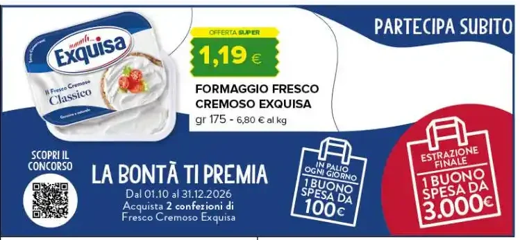 Formaggio fresco cremoso Exquisa