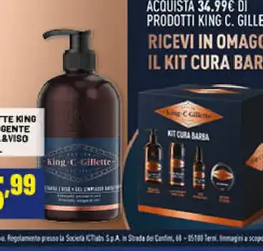 Detergente barba e viso Gillette King C