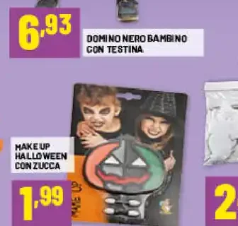 Domino nero bambino con testina