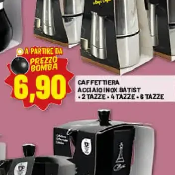 Caffettiera acciaio inox Battist