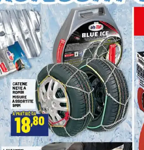 Catene da neve a rombi misure assortite 9 mm