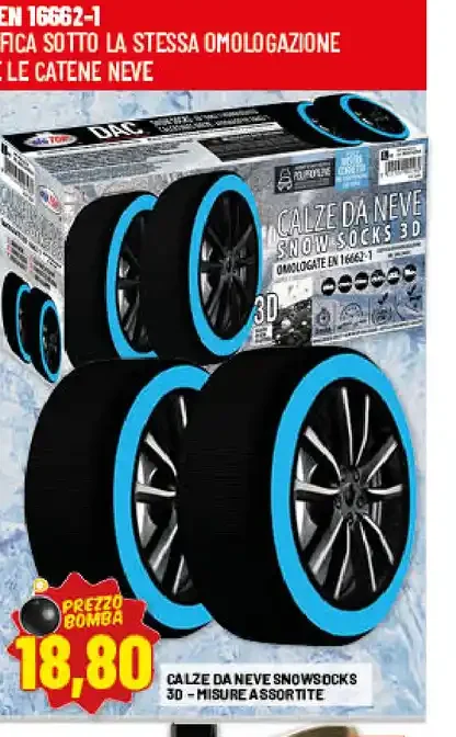 Calze da neve Snowsocks 3D misure assortite