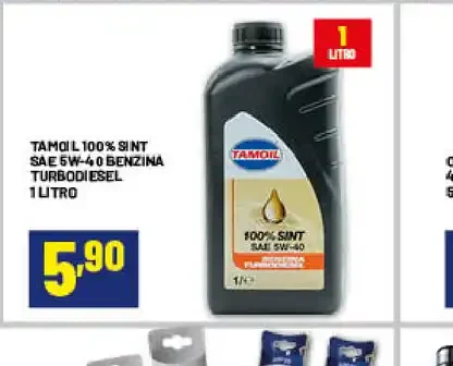 Olio motore 100% sint SAE 5W-40 benzina turbodiesel