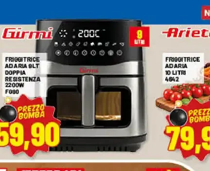 Friggitrice ad aria doppia resistenza 2200W