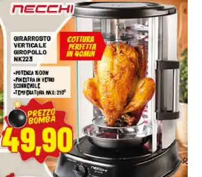 Girarrosto verticale con piatto