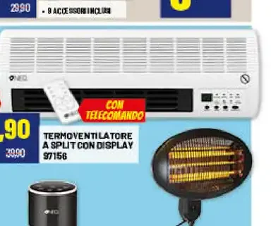 Termoventilatore split con display