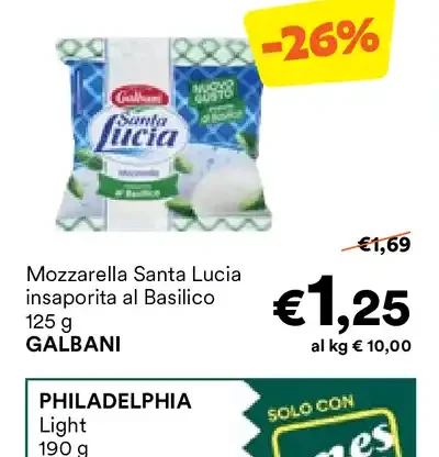 Mozzarella insaporita al basilico