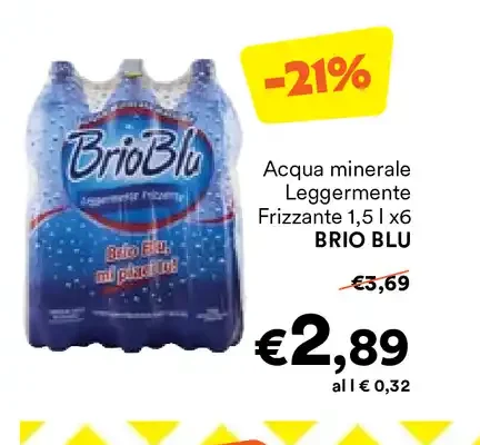Acqua minerale leggermente frizzante Brio Blu