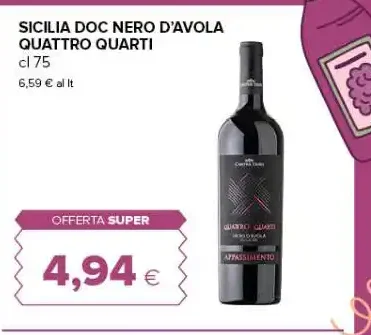 Sicilia DOC Nero d’Avola Quattro Quarti