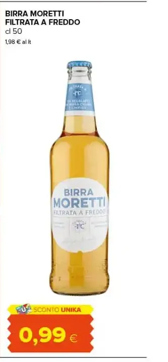 Birra Moretti Filtrata a Freddo