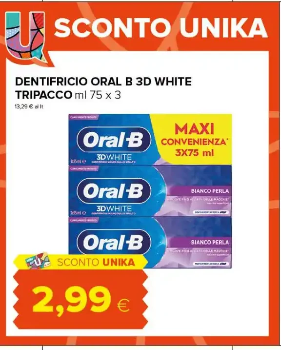 Dentifricio Oral-B 3D White Tripacco
