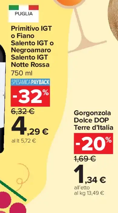 Primitivo IGT o Fiano Salento IGT o Negroamaro Salento IGT Notte Rossa