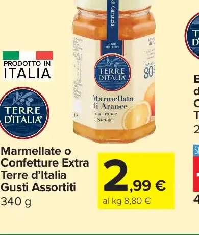Marmellate o Confetture Extra Terre d’Italia