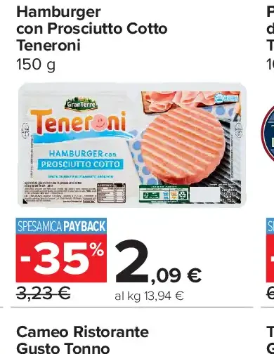 Hamburger con Prosciutto Cotto Teneroni