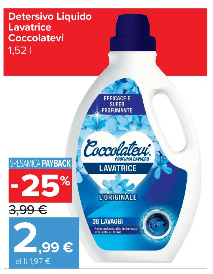 Detersivo liquido lavatrice Coccolatevi