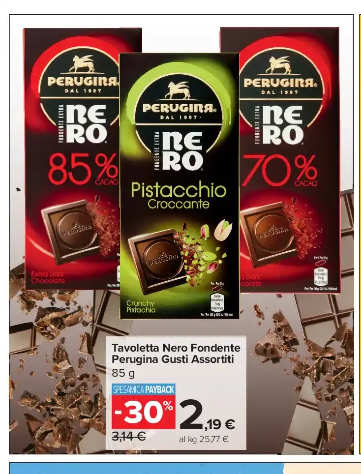 Tavoletta Nero Fondente Perugina gusti assortiti