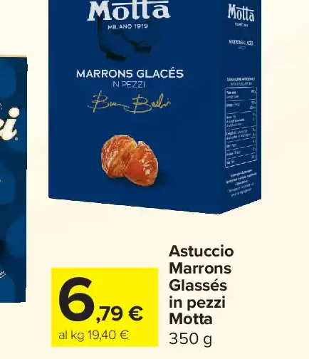 Astuccio Marrons Glacés in pezzi Motta
