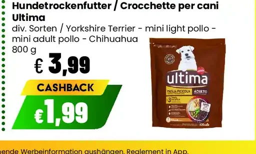 Crocchette per cani Ultima