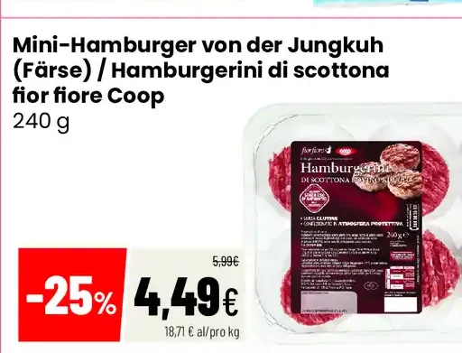 Hamburgerini di scottona Fiorfiore Coop