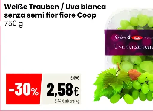 Uva bianca senza semi Fiorfiore Coop