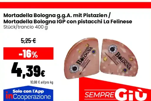 Mortadella Bologna IGP con pistacchi