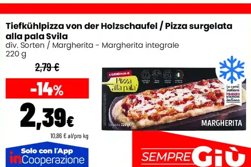 Pizza surgelata alla pala Svila