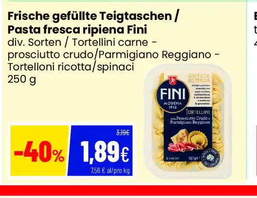 Pasta fresca ripiena Fini