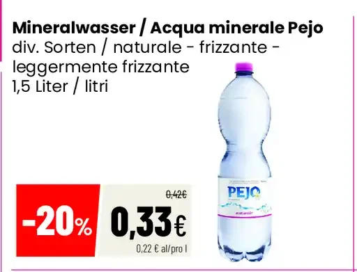 Acqua minerale Pejo
