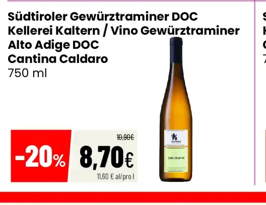 Gewürztraminer Alto Adige DOC Cantina Caldaro